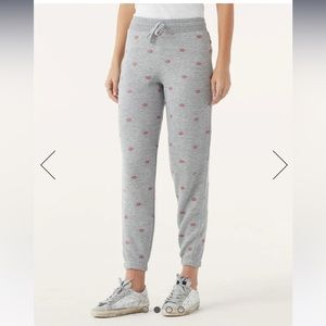 Splendid Embroidered Lips Sweatpant